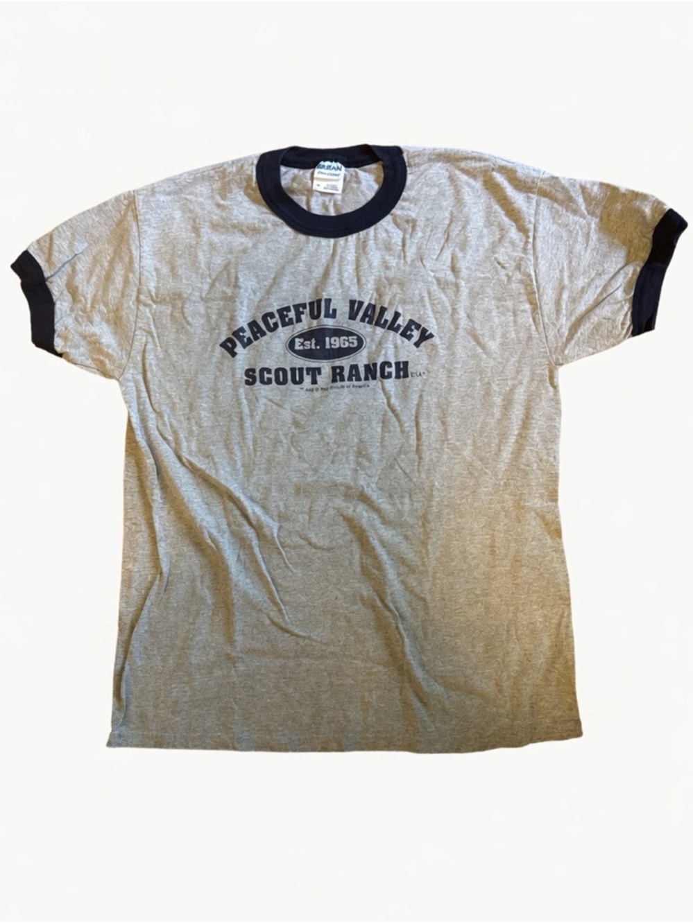 Gildan Grey T-Shirt with Black Ringer Trim